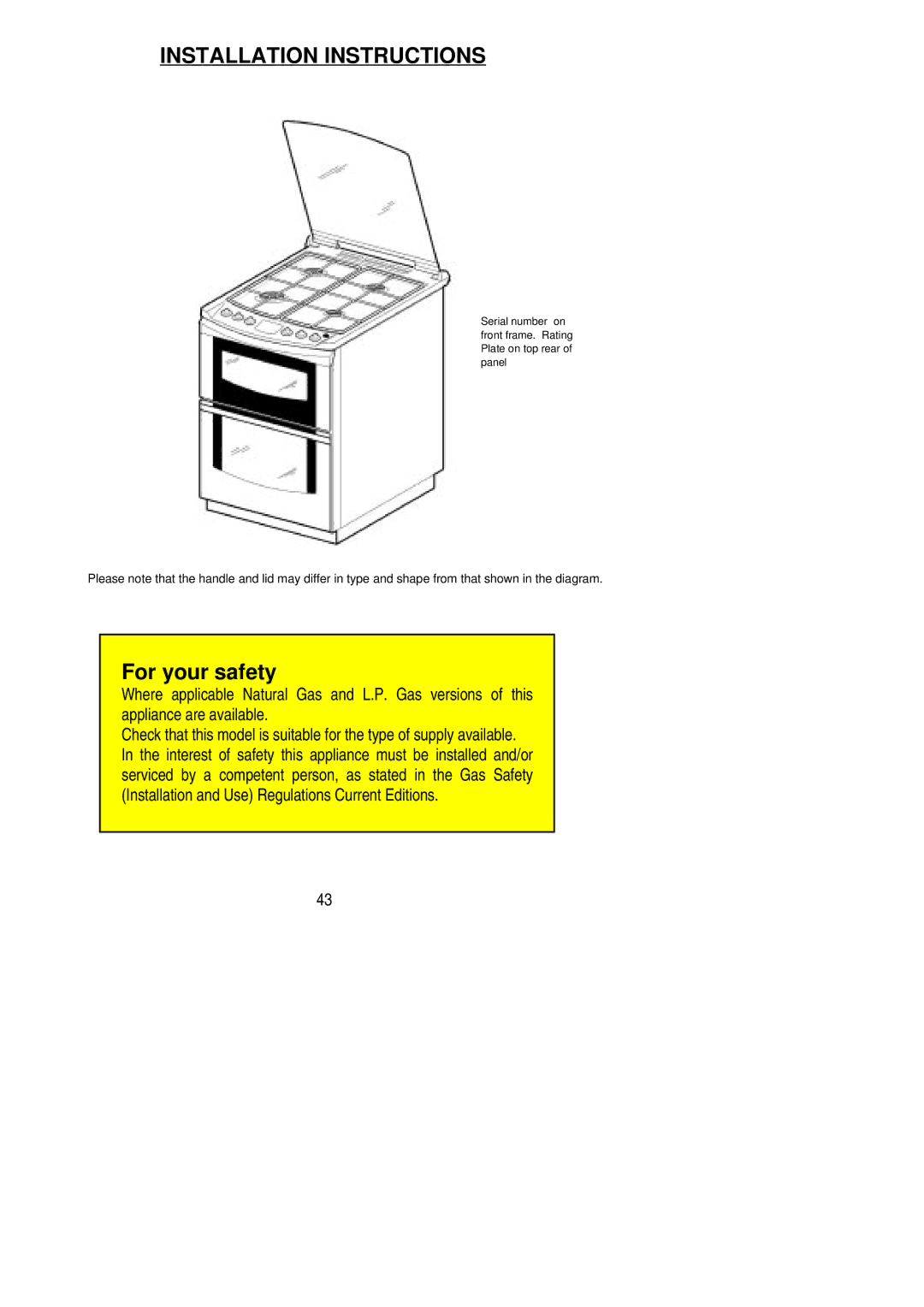 Electrolux SG 556 installation instructions Installation Instructions 