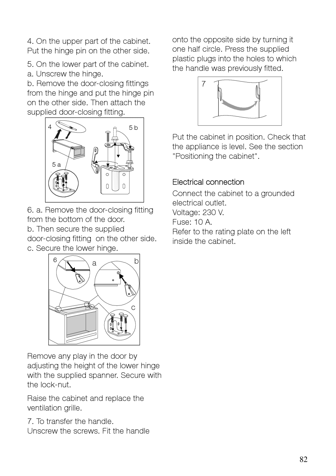 Electrolux SG293N10, SG245N10 user manual Electrical connection 