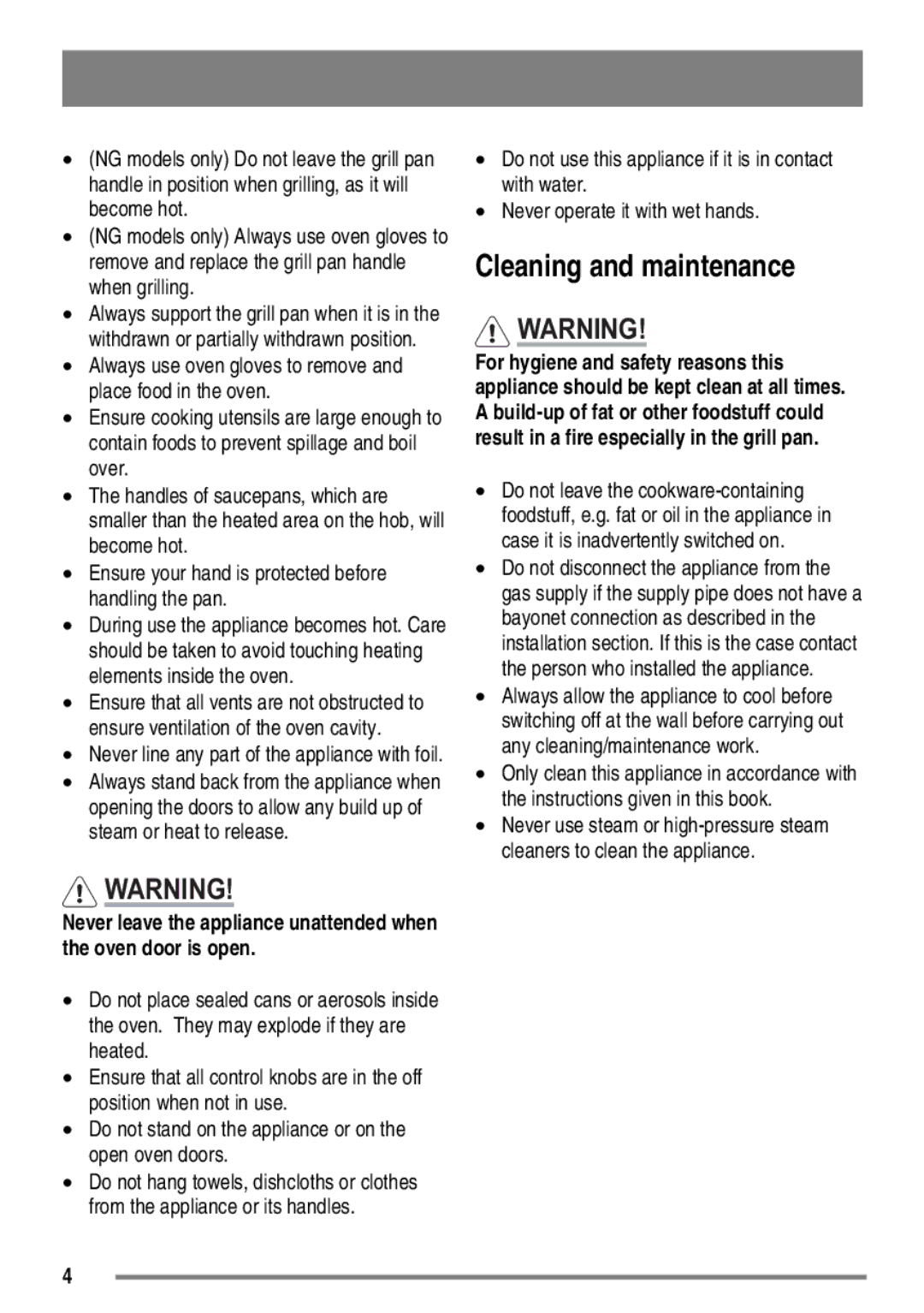 Electrolux SG558 user manual Cleaning and maintenance 