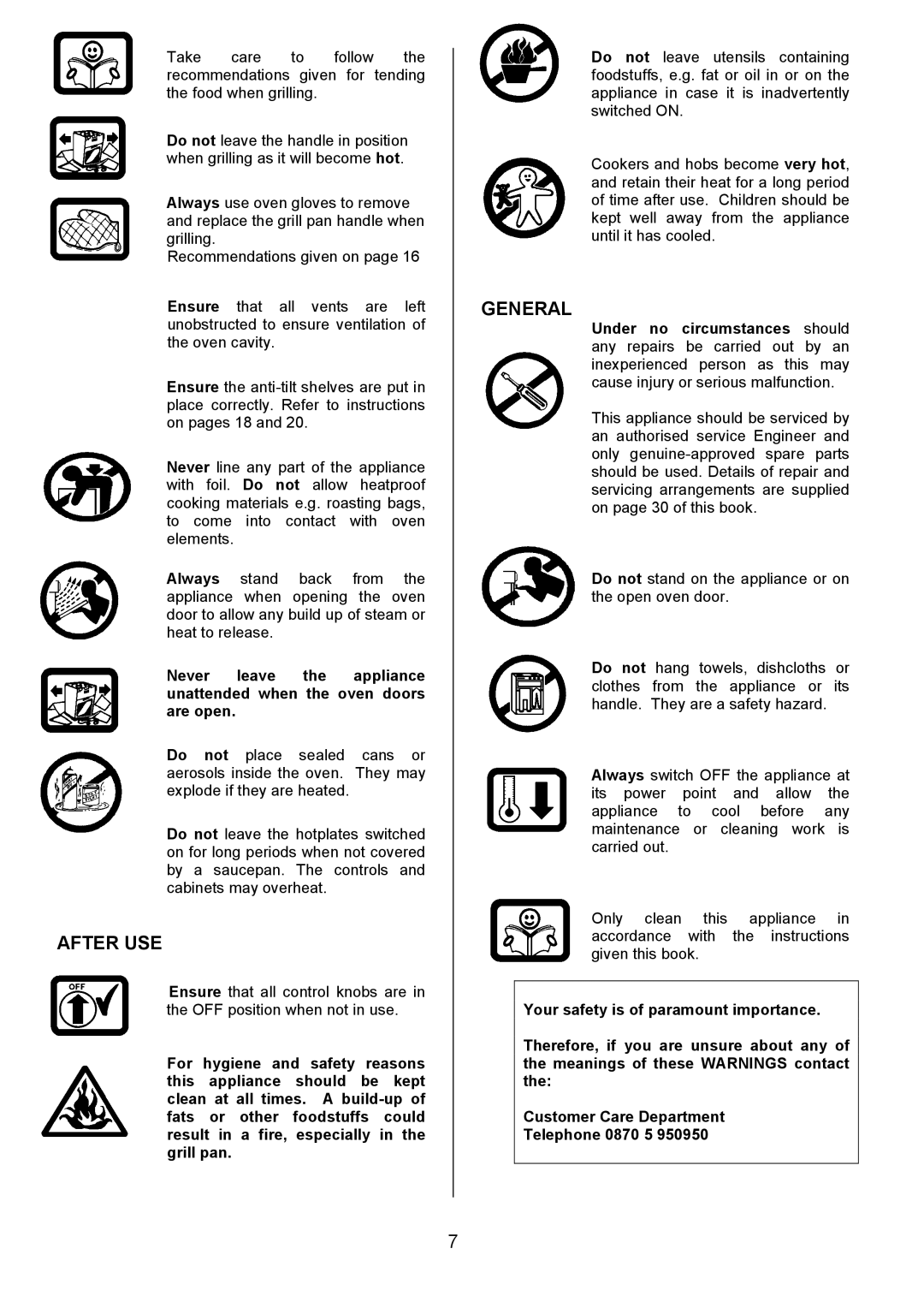 Electrolux SIE340 installation instructions After USE, General 