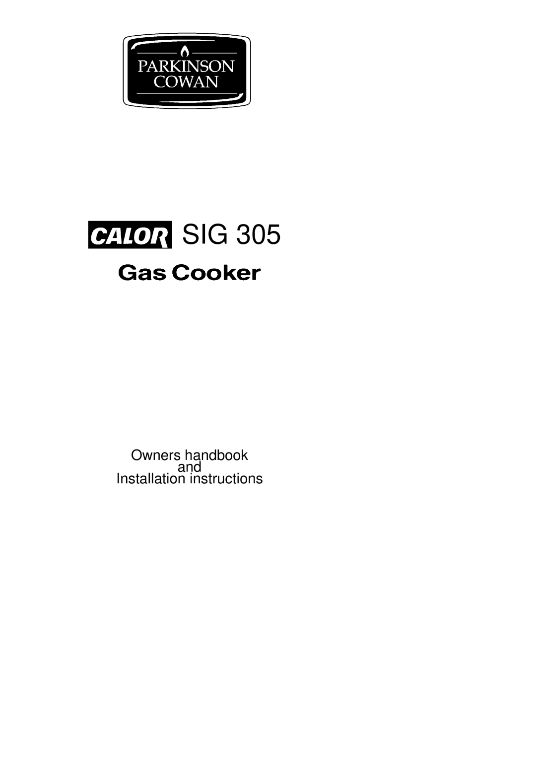 Electrolux SIG 305 installation instructions Sig 