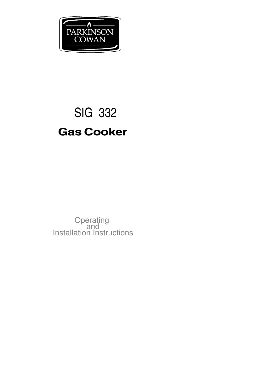 Electrolux SIG 332 installation instructions Sig 
