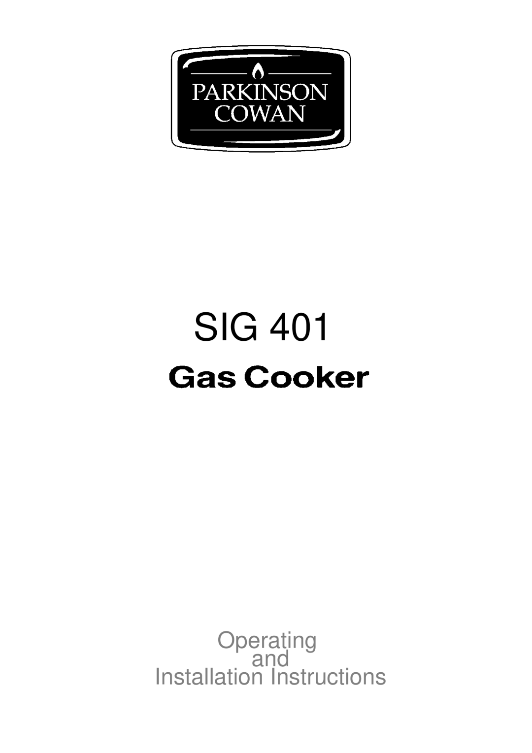 Electrolux SIG 401 installation instructions Sig 