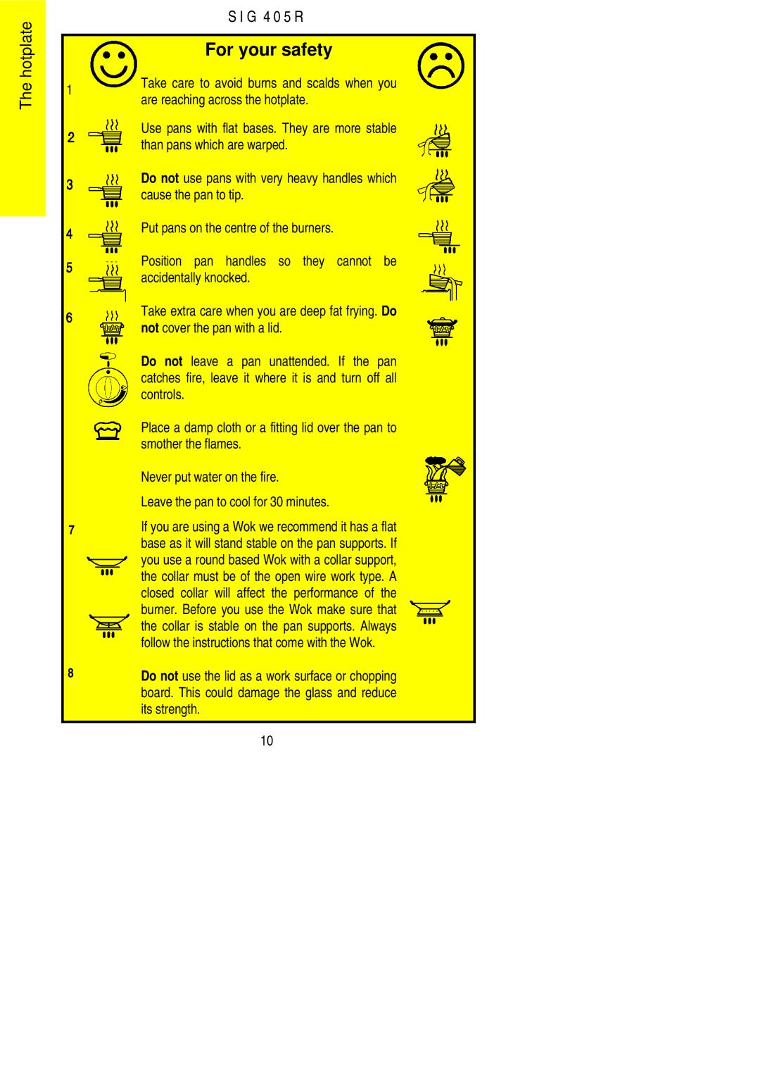 Electrolux SIG 405 R installation instructions For your safety 