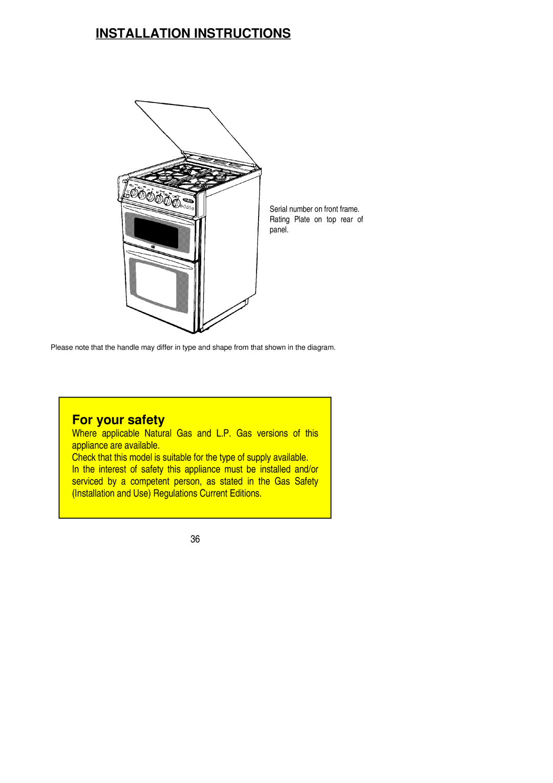 Electrolux SIG 414 installation instructions Installation Instructions 