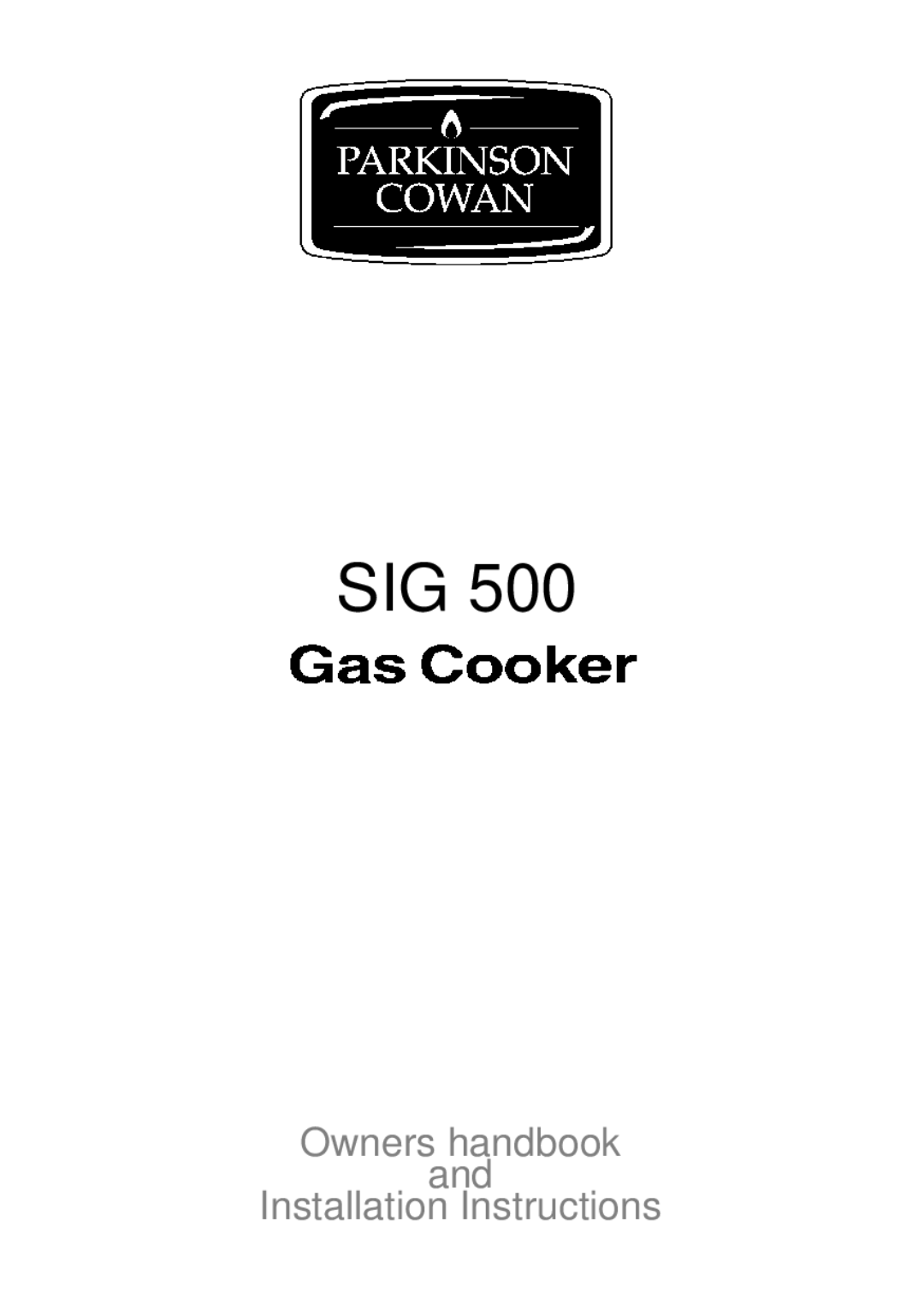 Electrolux SIG 500 installation instructions Sig 