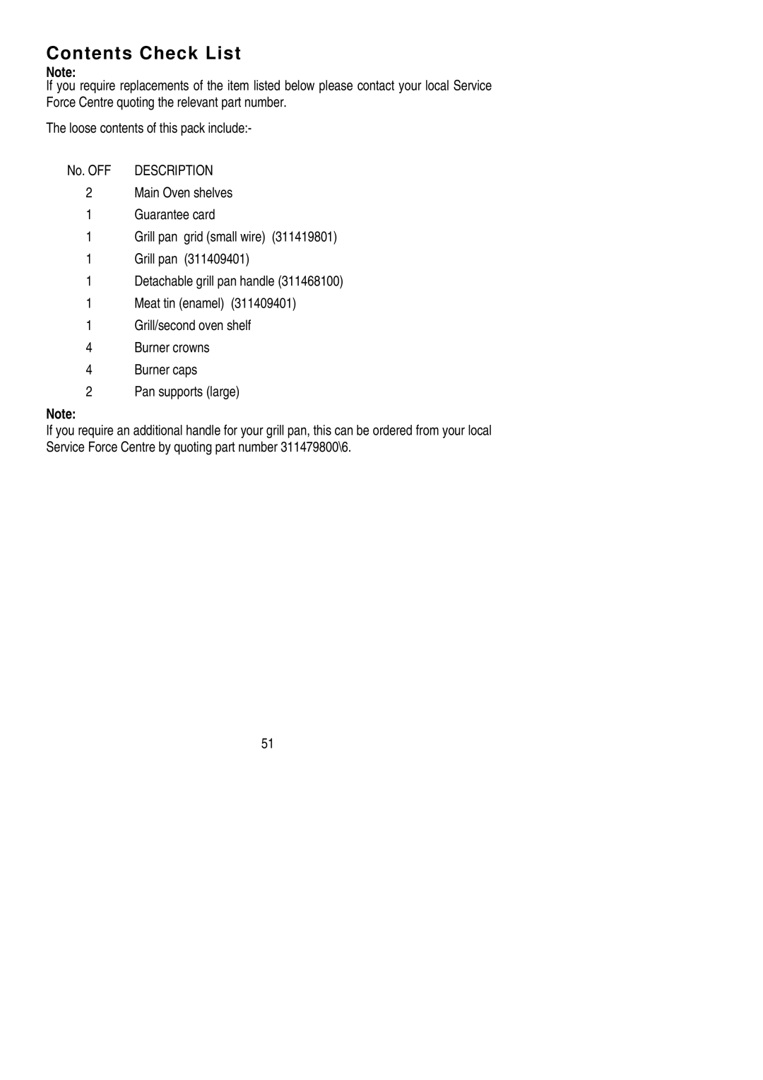 Electrolux SIG 505 X installation instructions Contents Check List 