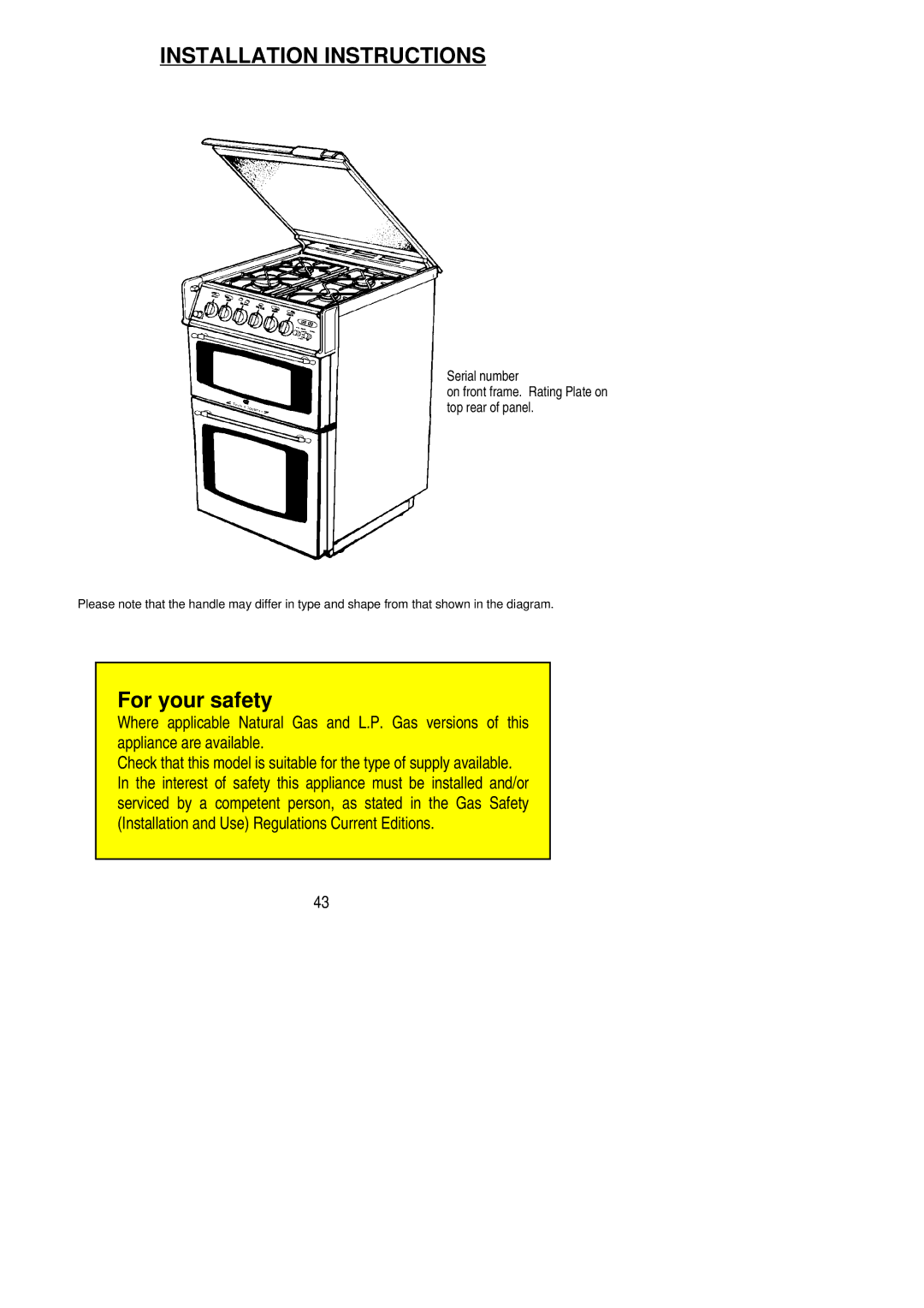 Electrolux SIG 531 installation instructions Installation Instructions 