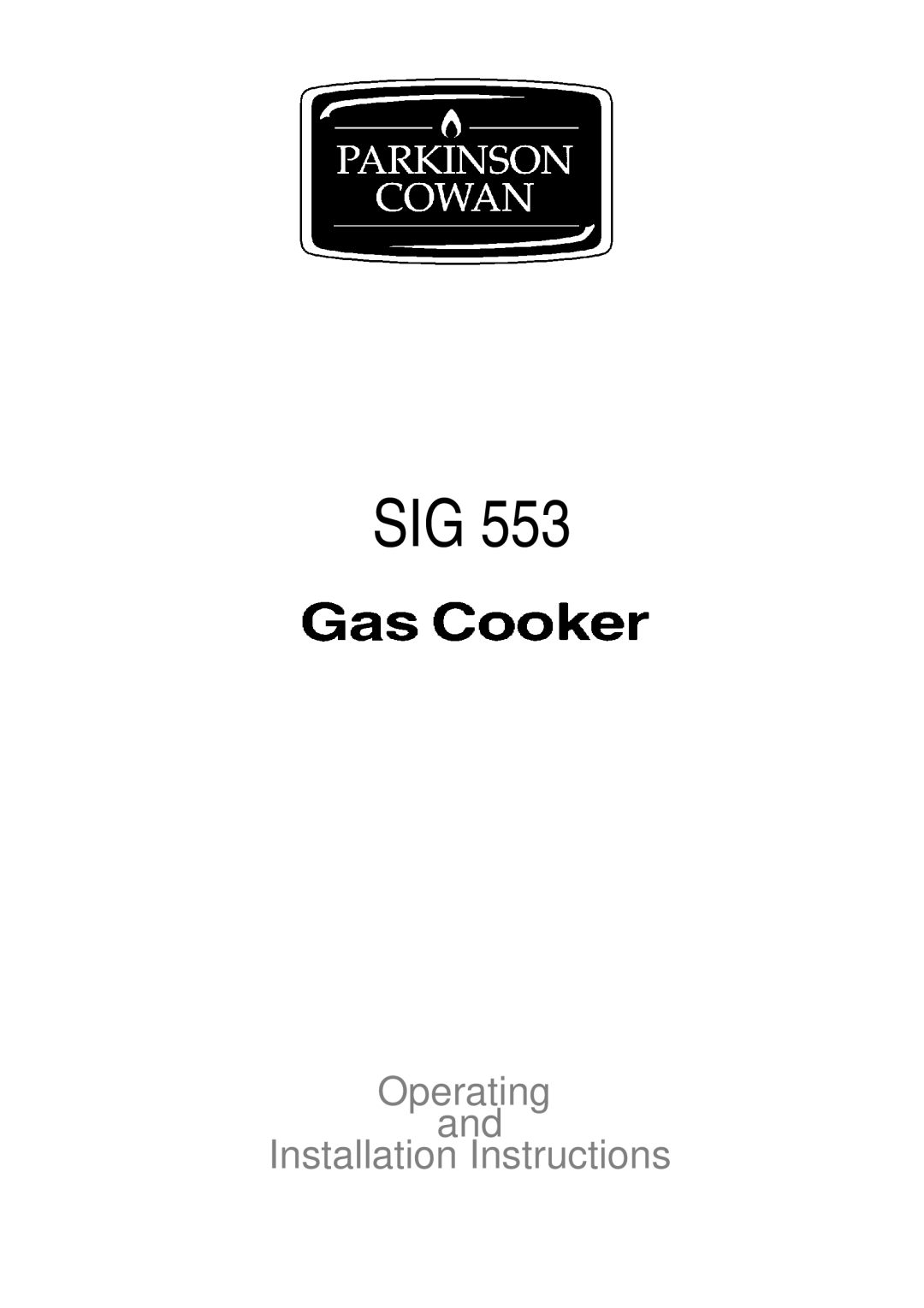 Electrolux SIG 553 installation instructions Sig 