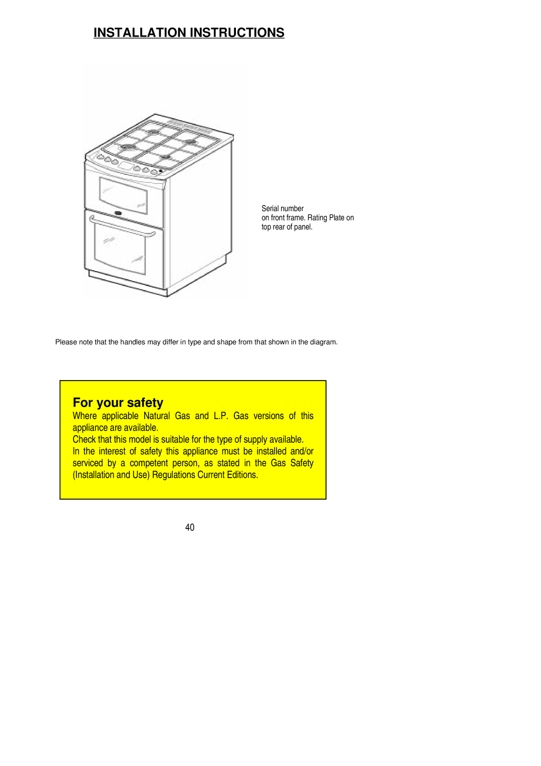 Electrolux SIG 553 installation instructions Installation Instructions 