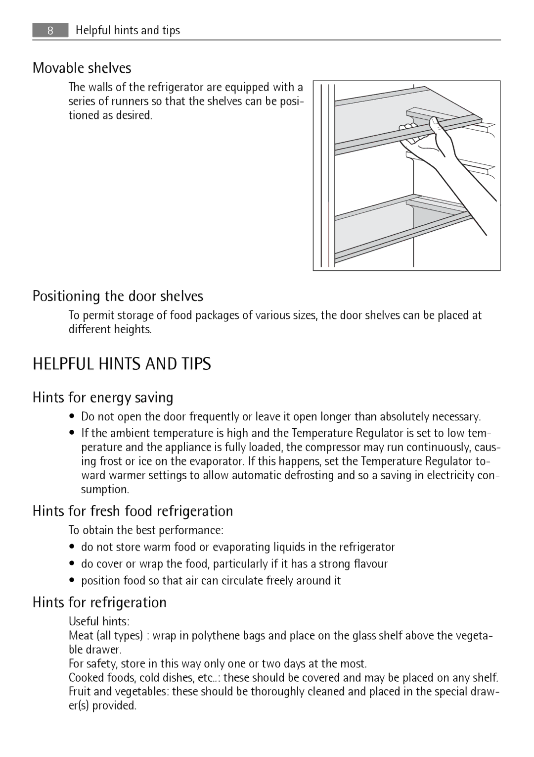 Electrolux SKS31240S0, SKS61240S0 user manual Helpful Hints and Tips 