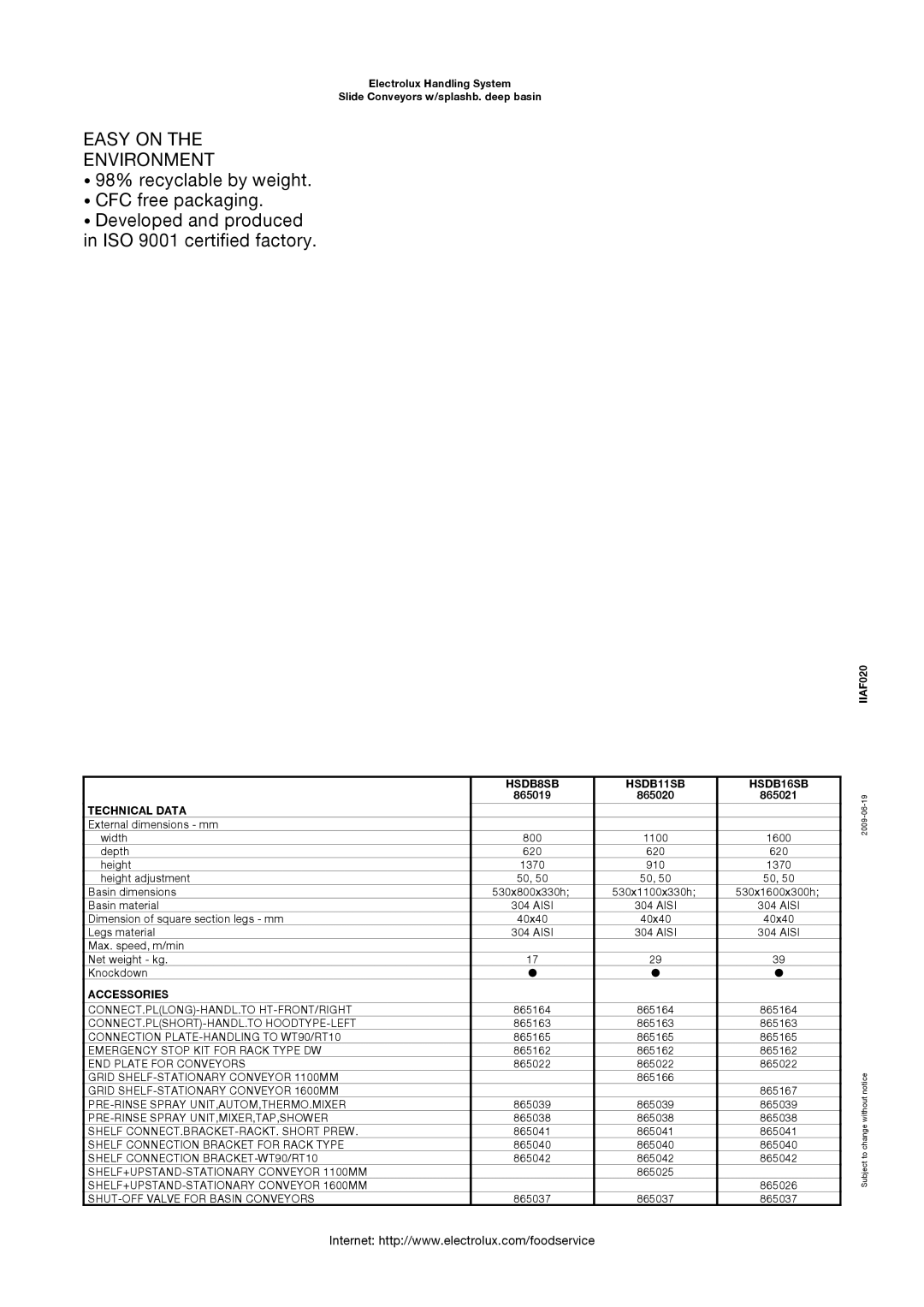 Electrolux SS-6 manual Easy on Environment, Technical Data 