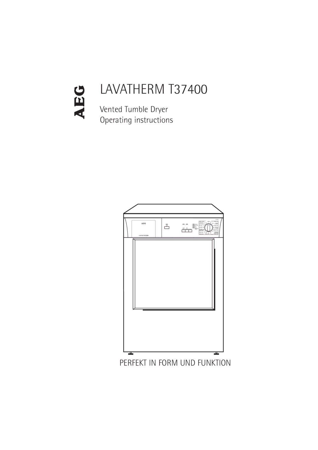 Electrolux operating instructions Lavatherm T37400 