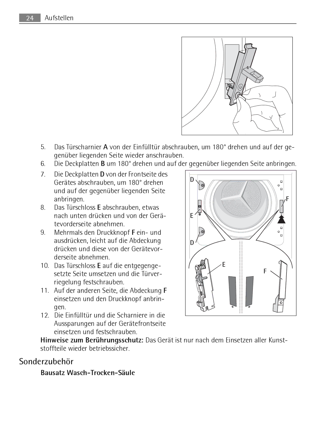 Electrolux T37850 user manual Sonderzubehör, Bausatz Wasch-Trocken-Säule 