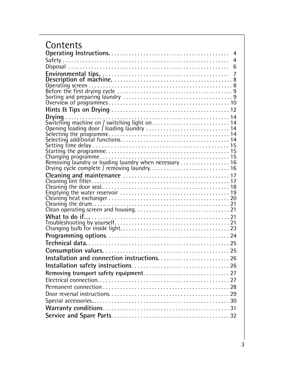 Electrolux T57830 manual Contents 