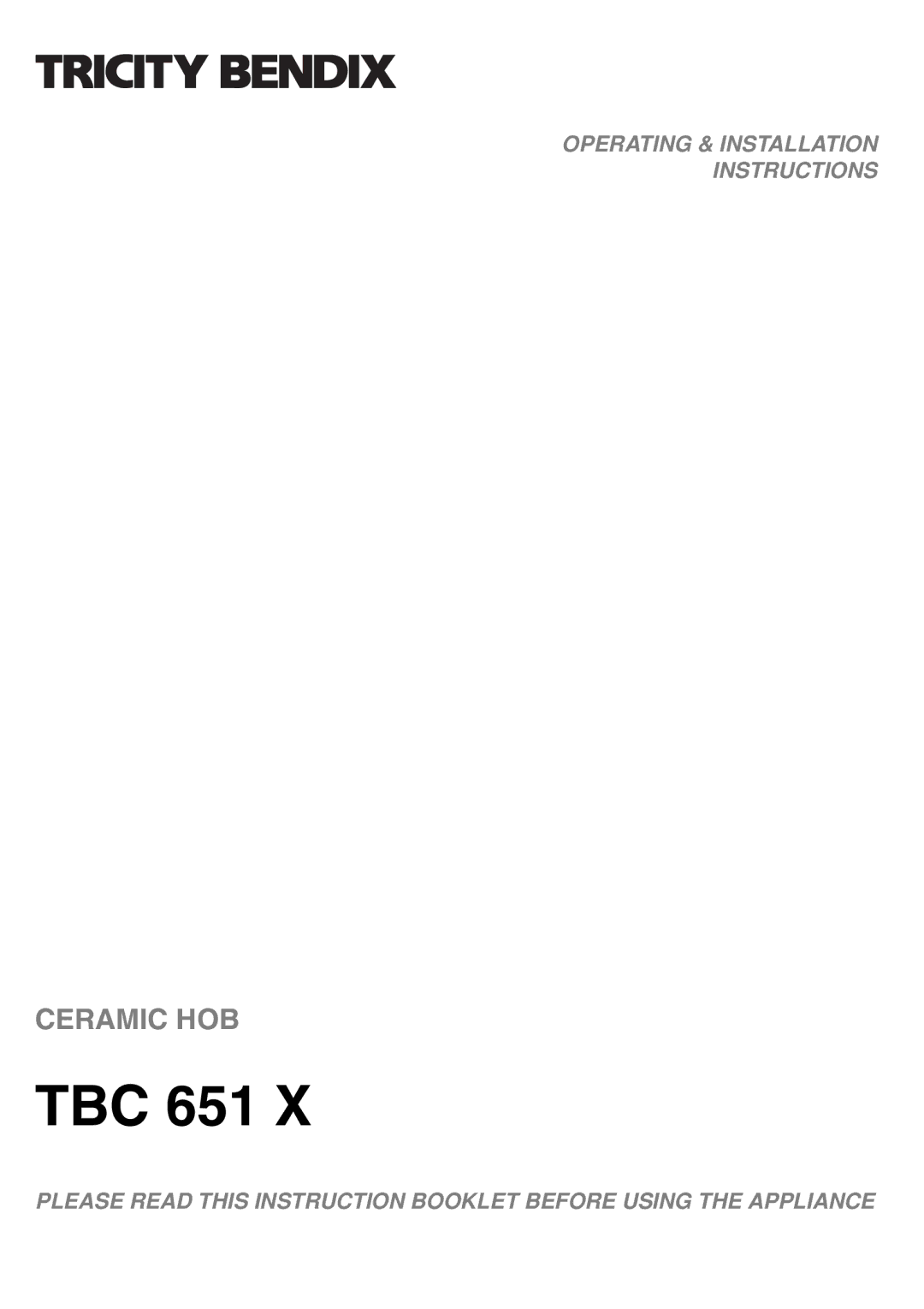 Electrolux TBC 651 X installation instructions 