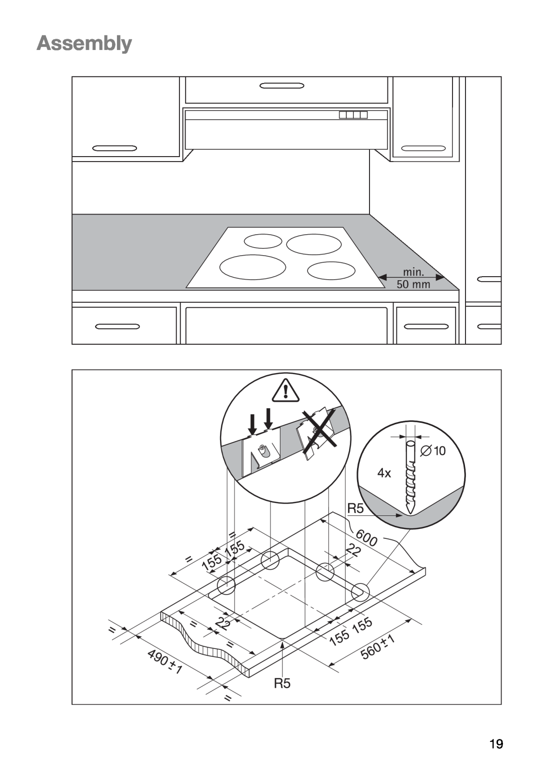 Electrolux TBC 651 X installation instructions Assembly 