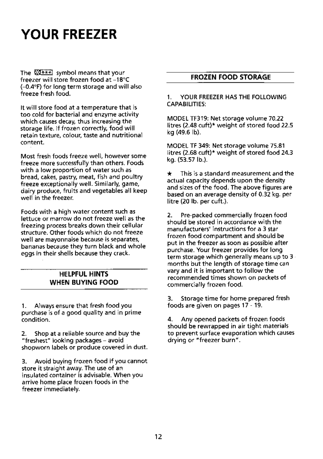 Electrolux TF 349, TF 319 manual 