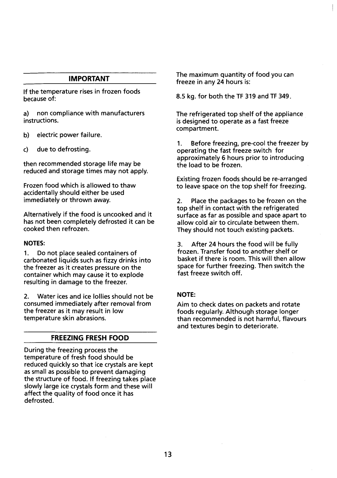 Electrolux TF 319, TF 349 manual 