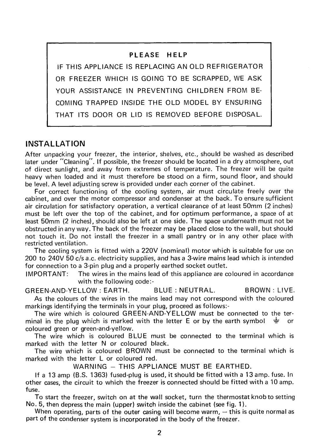 Electrolux TF110 manual 