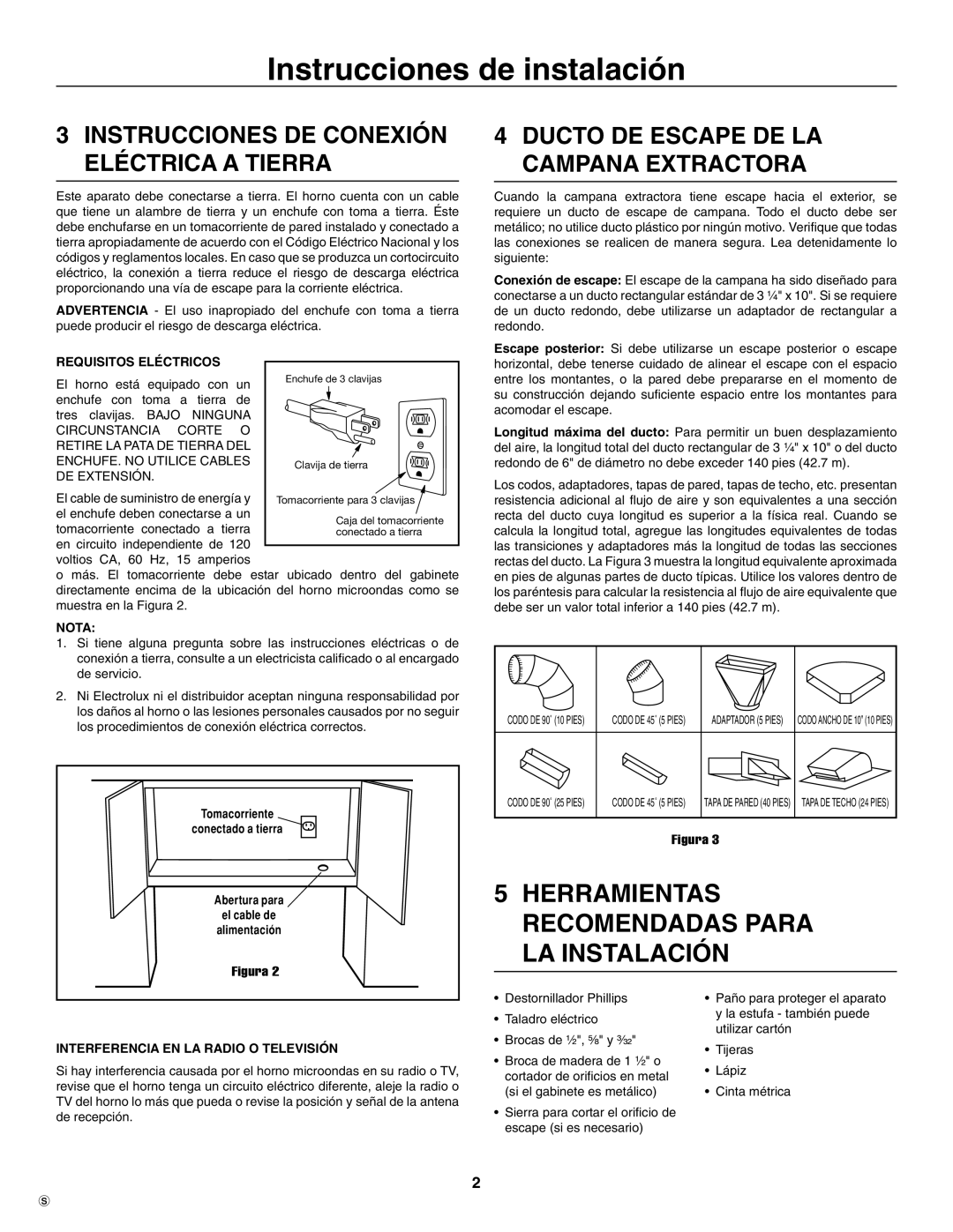 Electrolux TINSEB484MRR0 Herramientas Recomendadas Para LA Instalación, Instrucciones DE Conexión Eléctrica a Tierra 