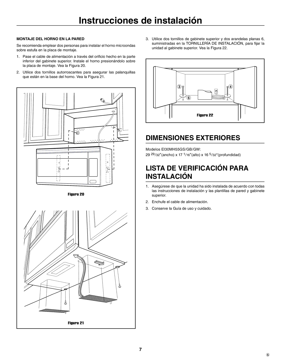 Electrolux TINSEB484MRR0 installation instructions Dimensiones Exteriores, Lista DE Verificación Para Instalación 