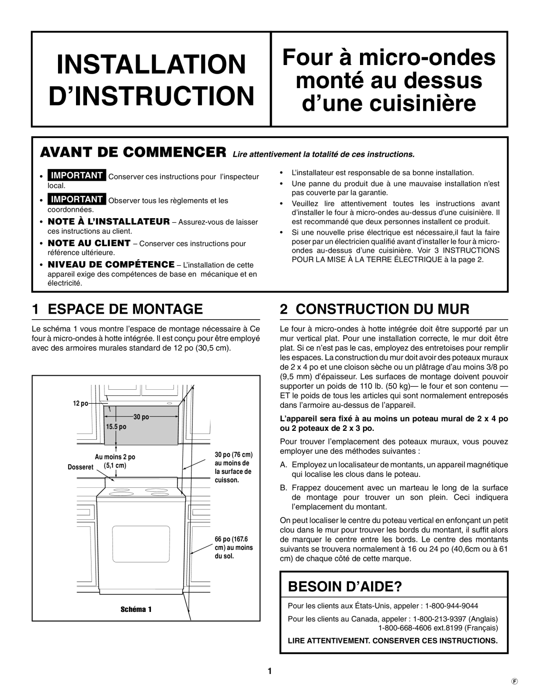 Electrolux TINSEB484MRR0 installation instructions Espace DE Montage Construction DU MUR, Besoin d’aide? 