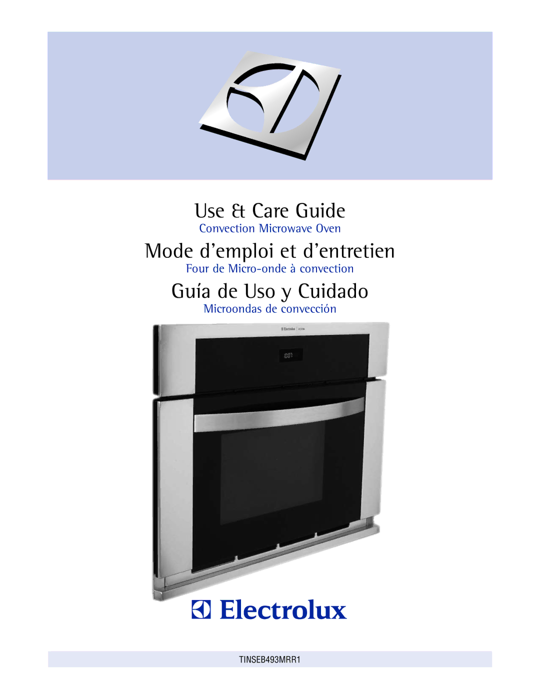 Electrolux TINSEB493MRR1 manual Use & Care Guide 