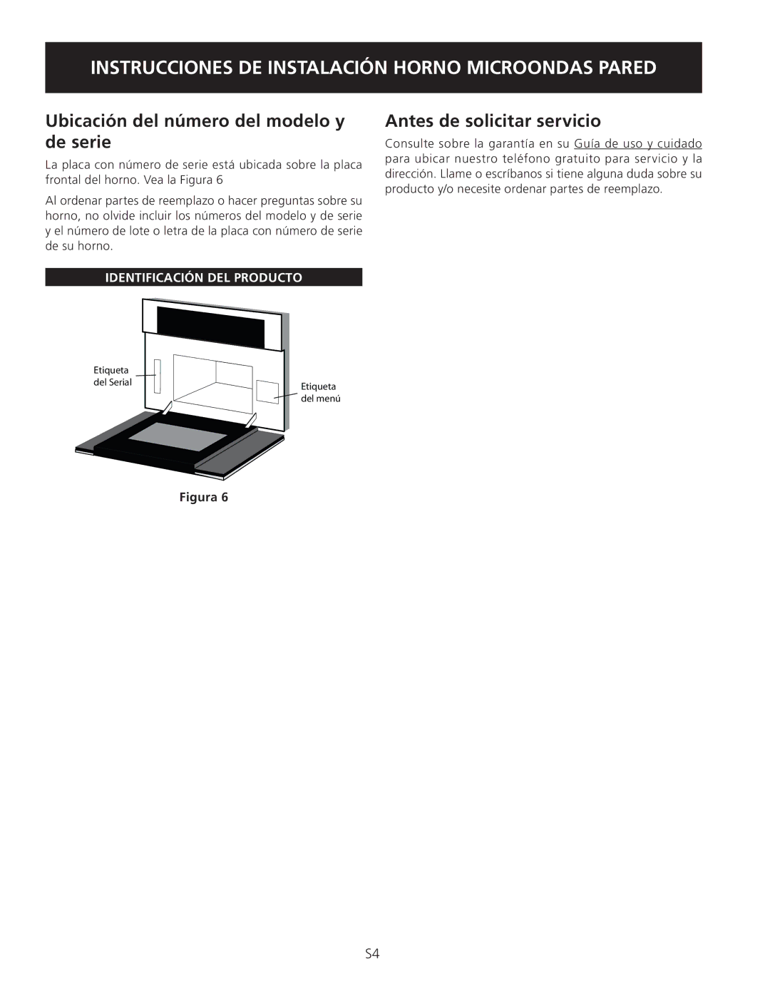 Electrolux TINSEB504MRR0 dimensions Ubicación del número del modelo y de serie, Antes de solicitar servicio 