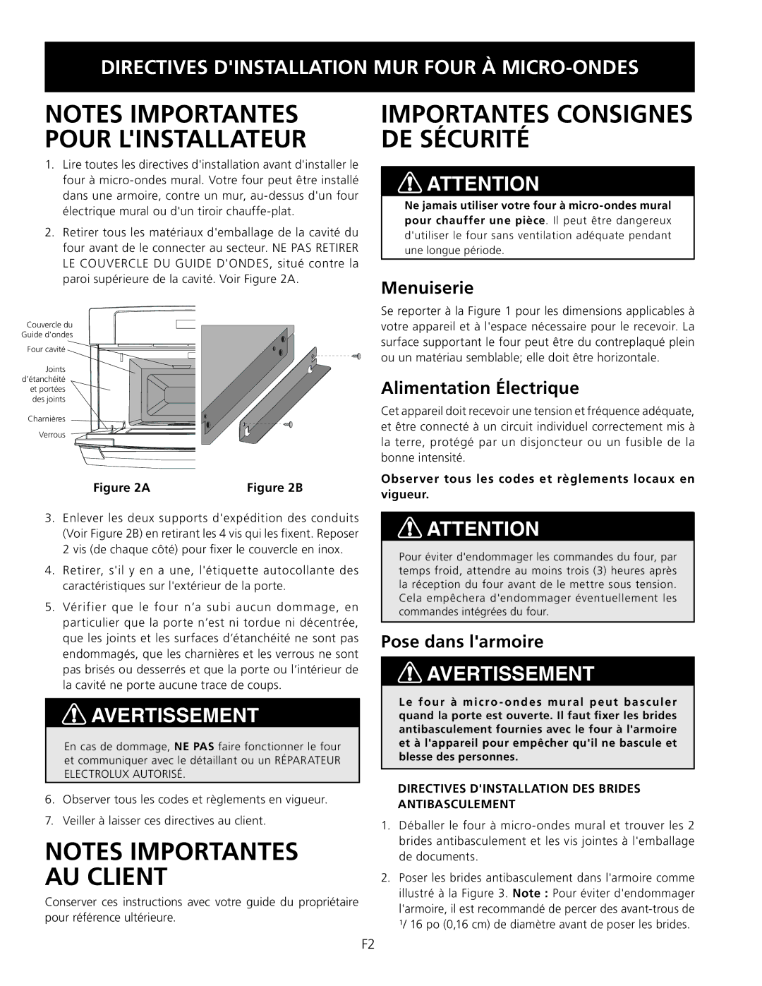 Electrolux TINSEB504MRR0 dimensions Menuiserie, Alimentation électrique, Pose dans larmoire 