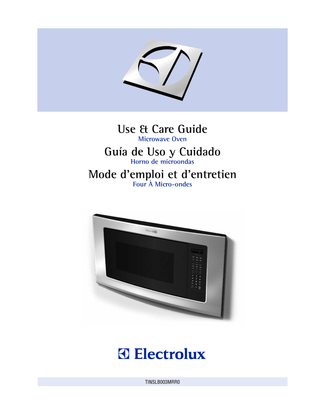 Electrolux TINSLB003MRR0 manual Use & Care Guide 