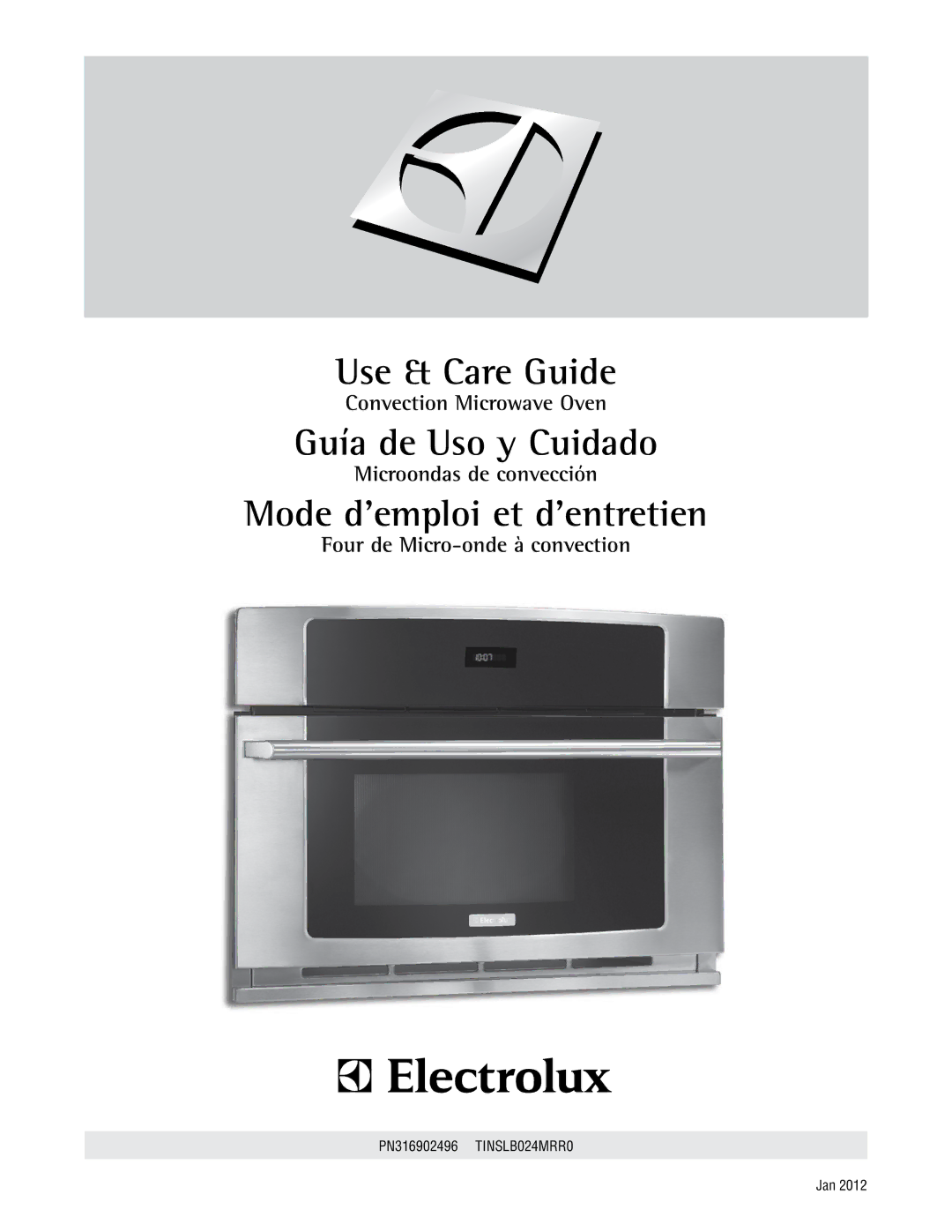 Electrolux PN316902496, TINSLB024MRR0 manual Use & Care Guide 