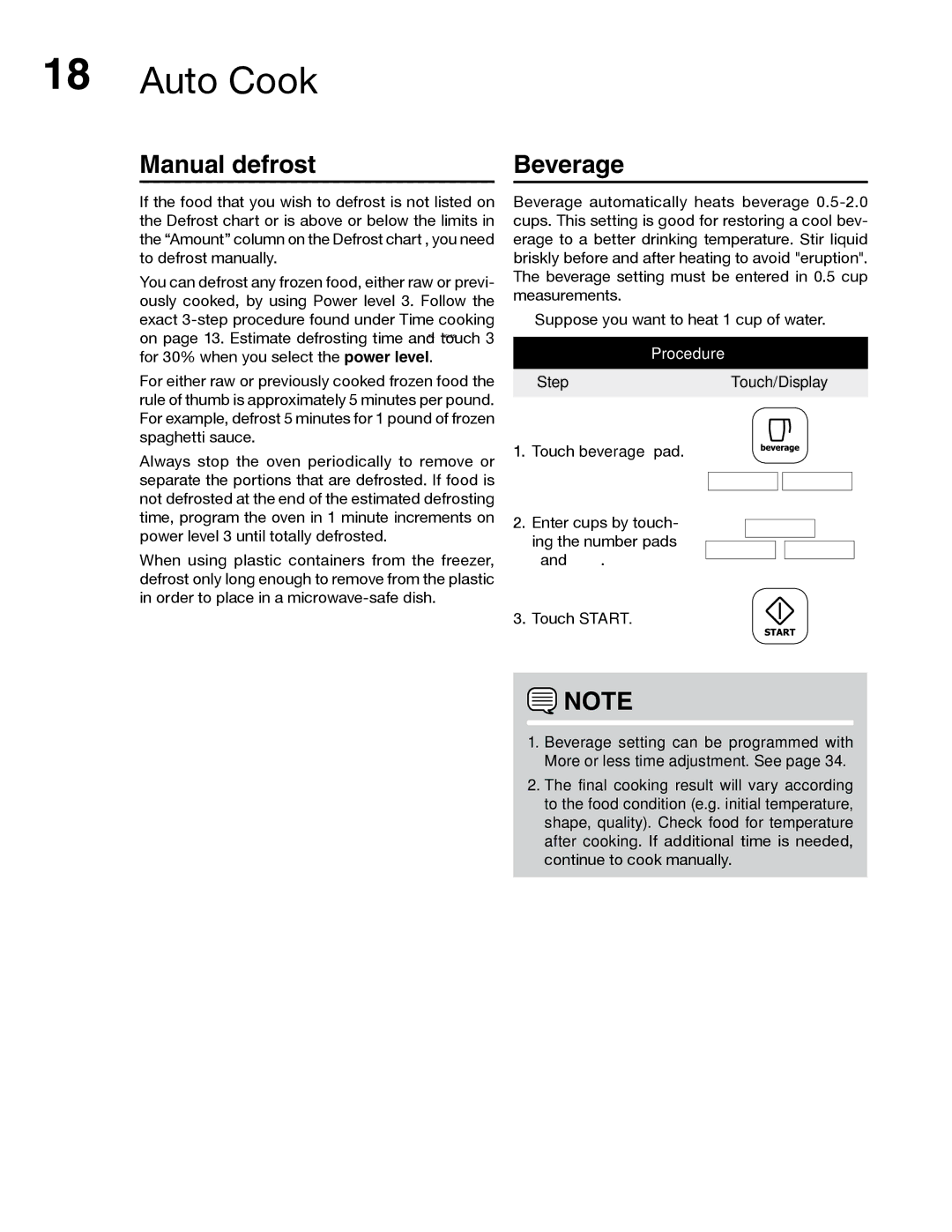 Electrolux TINSLB024MRR0, PN316902496 manual Manual defrost Beverage 