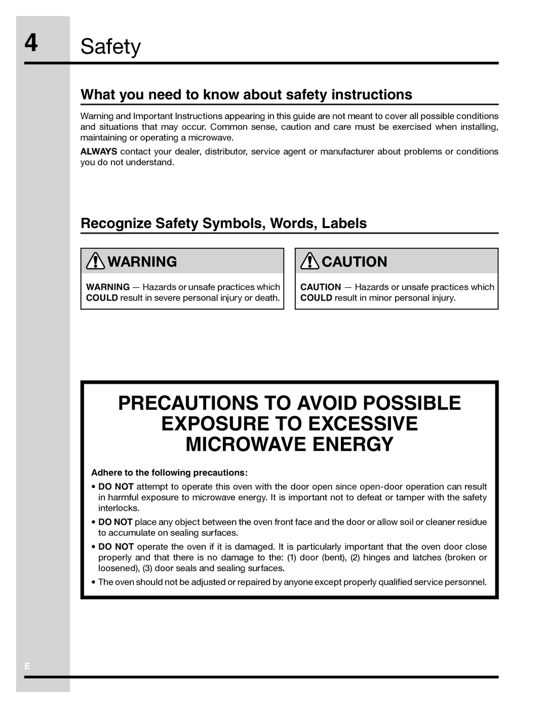 Electrolux TINSLB024MRR0 What you need to know about safety instructions, Recognize Safety Symbols, Words, Labels 