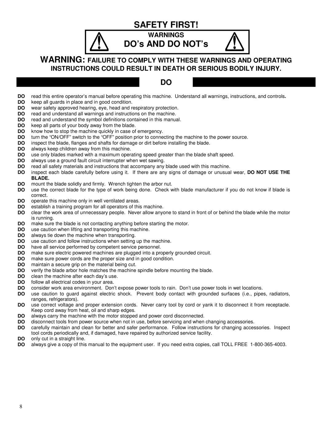 Electrolux TM-75 operating instructions Safety First 