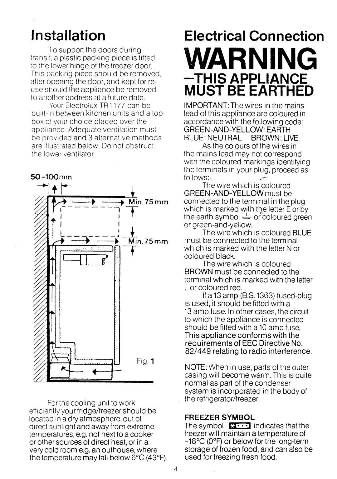 Electrolux TR1177 manual 