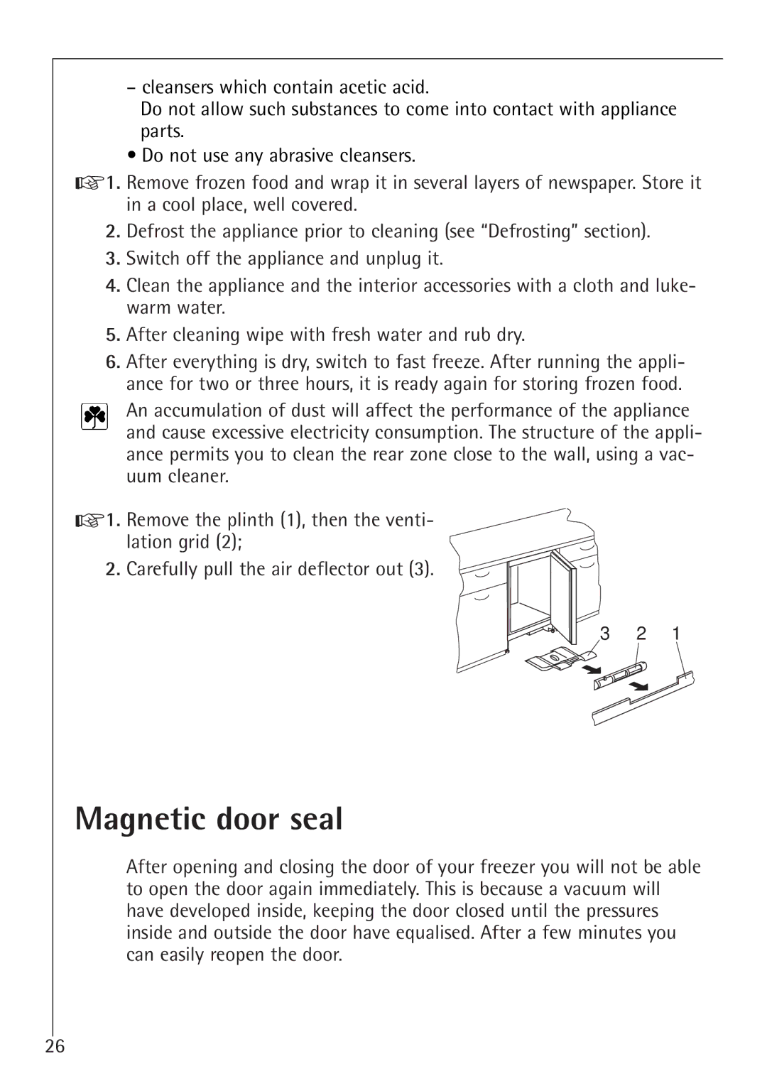 Electrolux U 86050-4 I operating instructions Magnetic door seal 