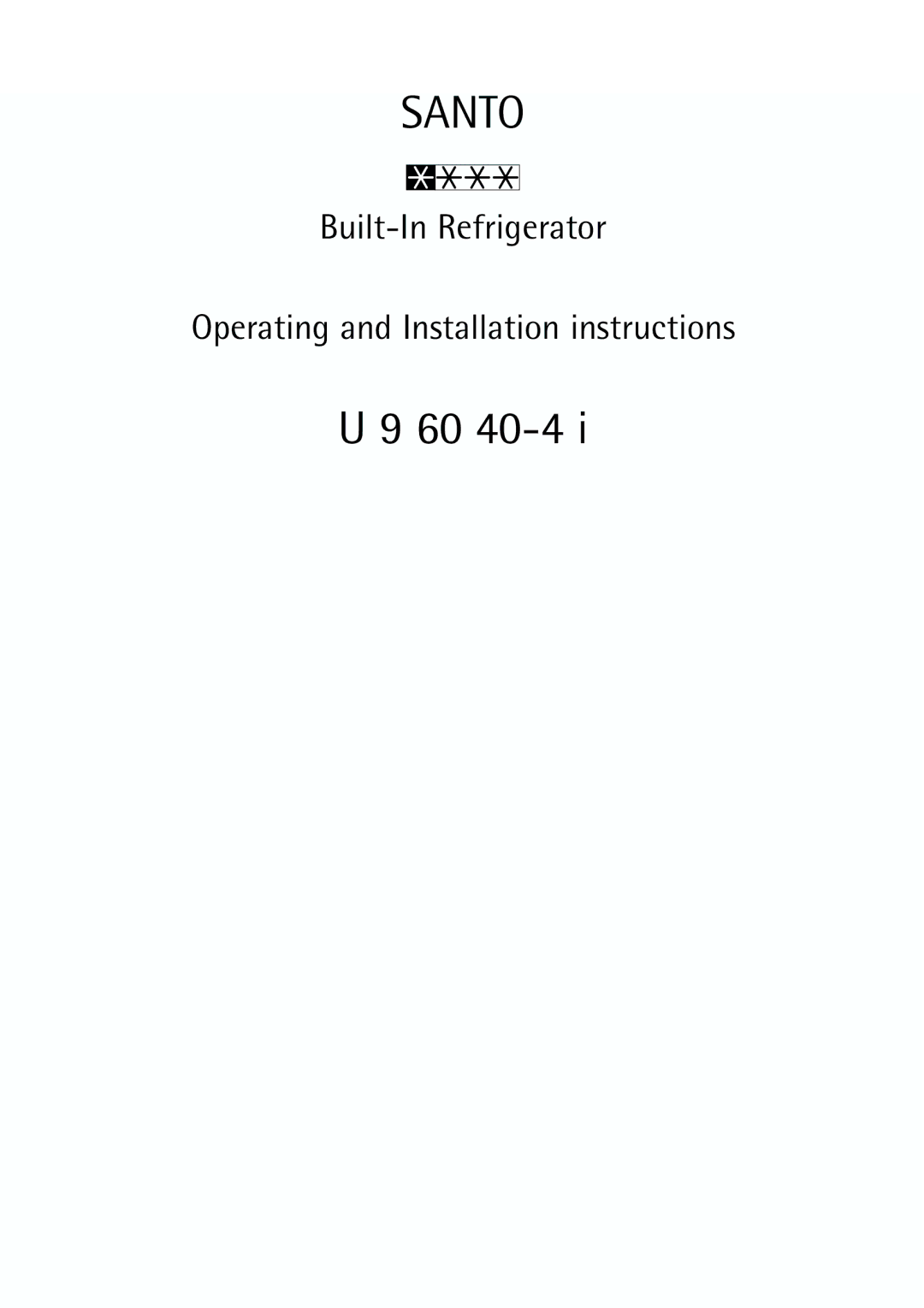 Electrolux U 96040-4 i installation instructions Santo 