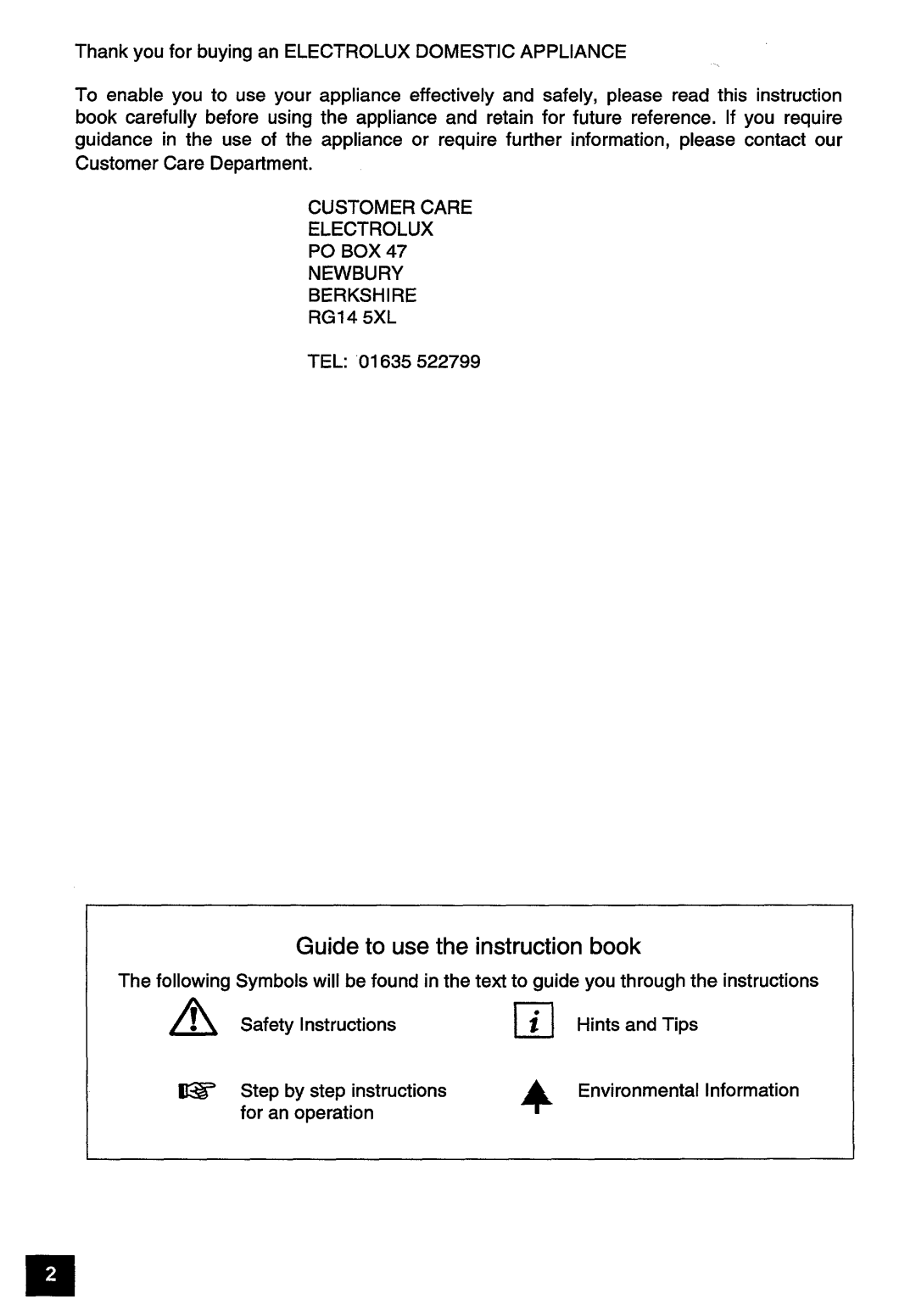 Electrolux U01204 manual 