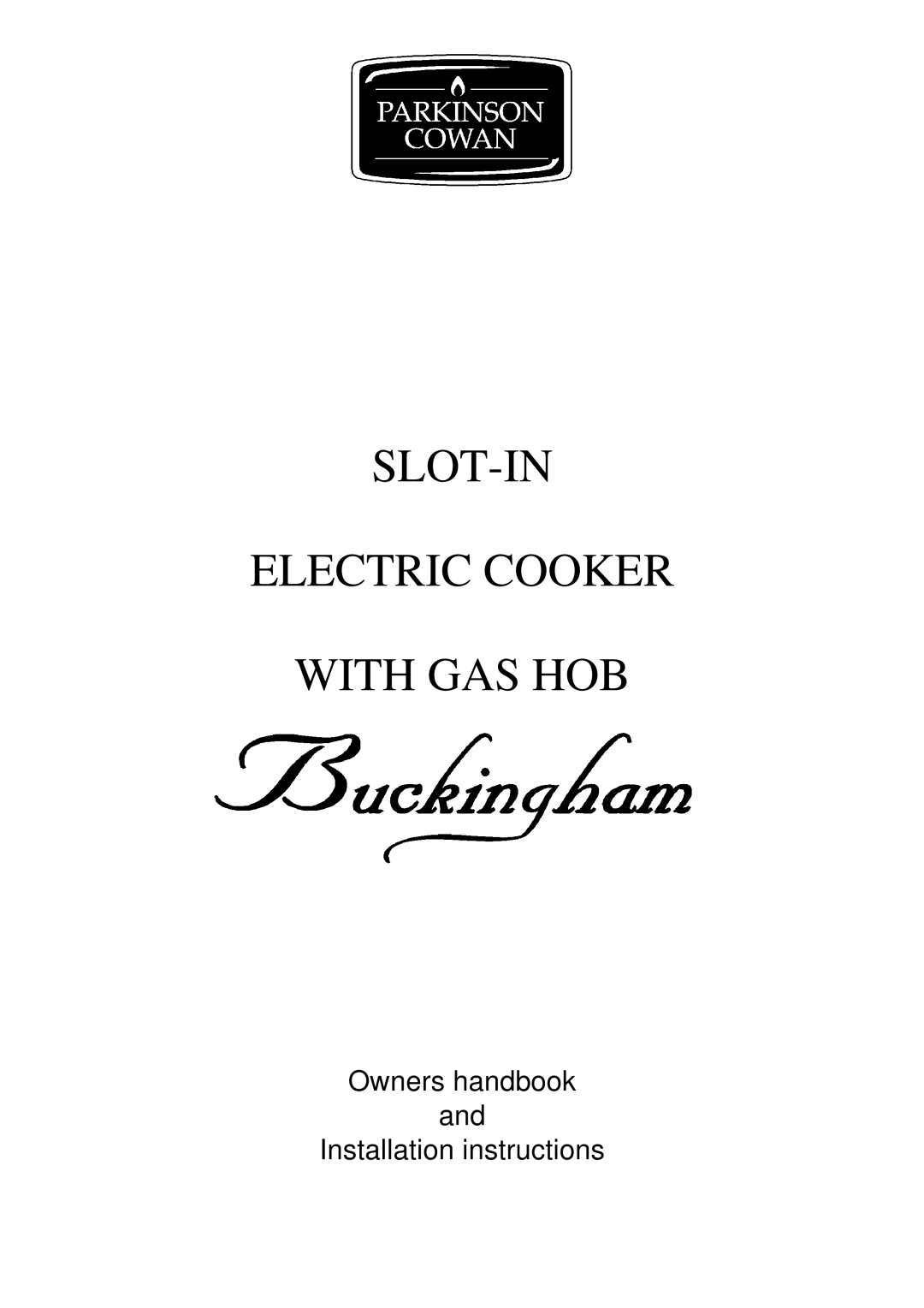 Electrolux U03059 installation instructions SLOT-IN Electric Cooker With GAS HOB 