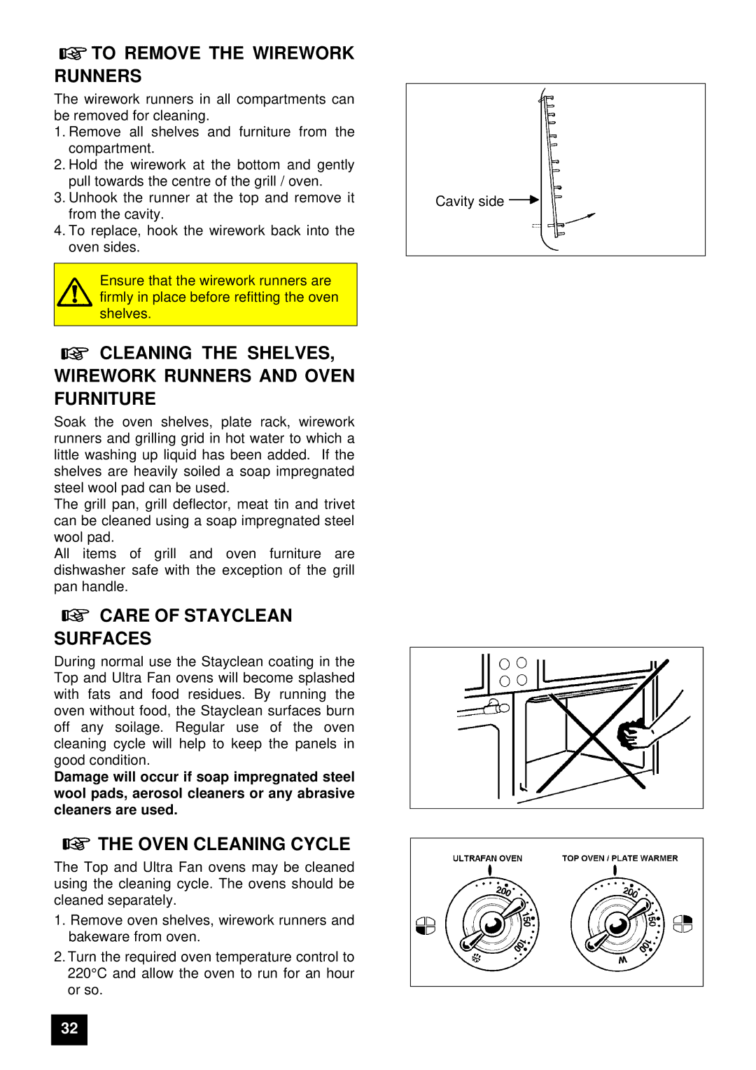 Electrolux U03059 To Remove the Wirework Runners, Cleaning the SHELVES, Wirework Runners and Oven Furniture 