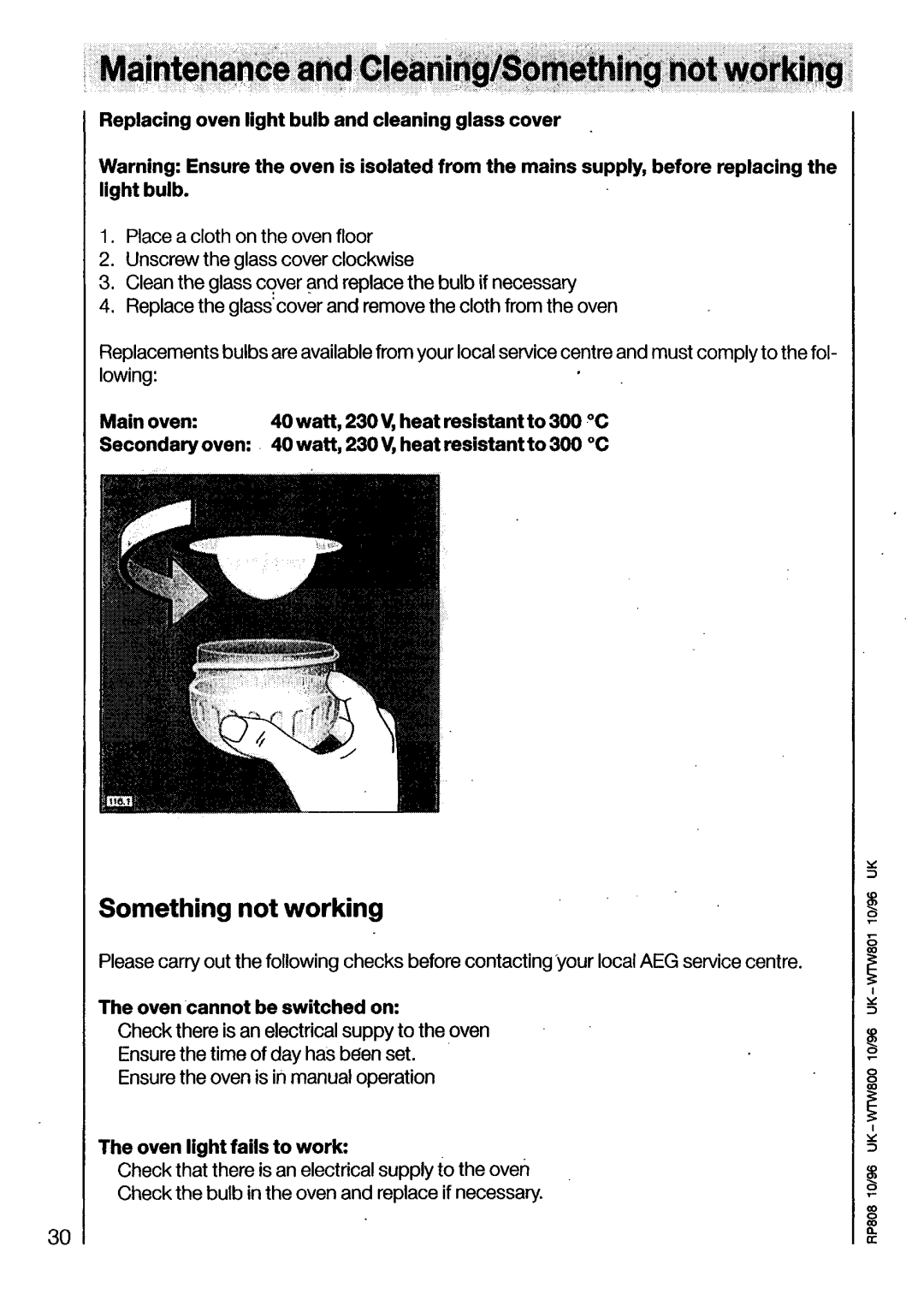Electrolux U03070 manual 