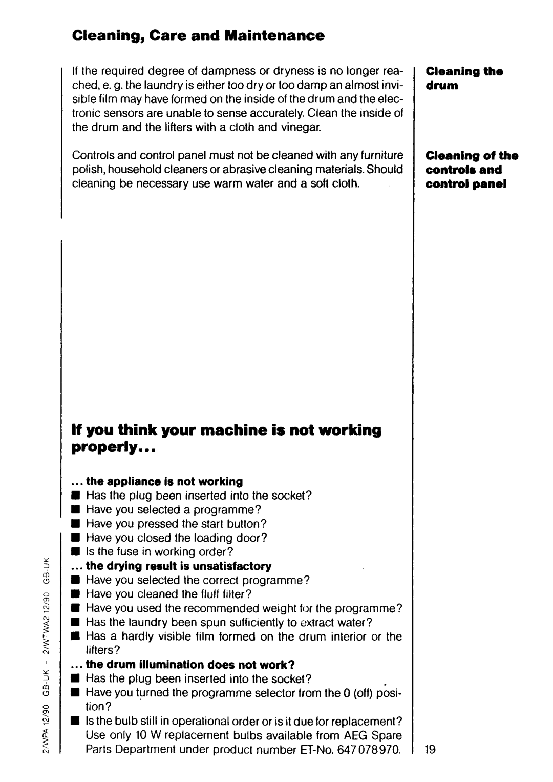 Electrolux U04167 manual 