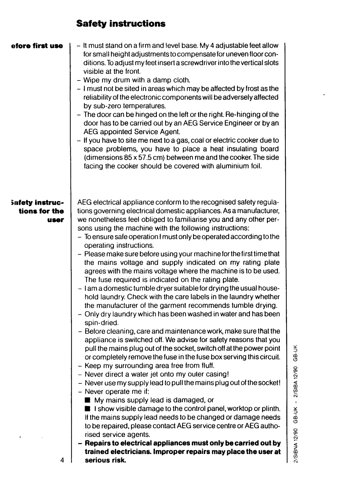 Electrolux U04167 manual 