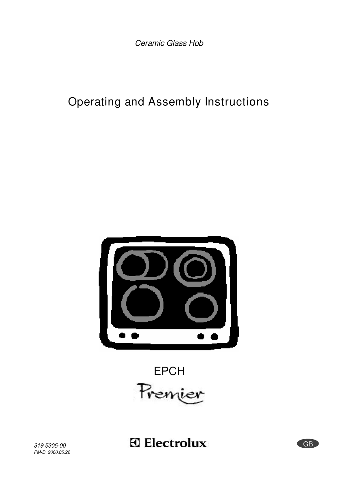 Electrolux U20452 manual Operating and Assembly Instructions 