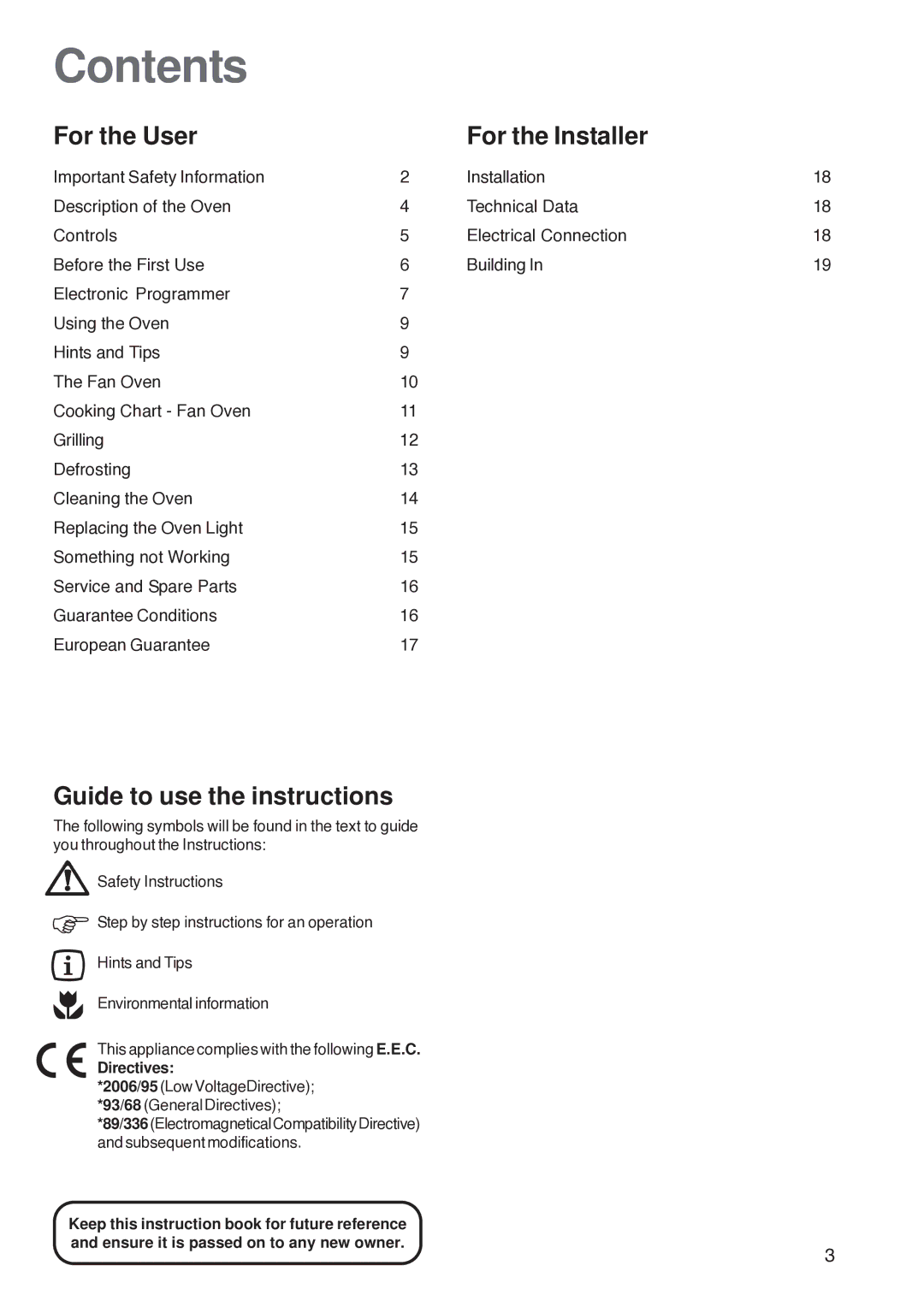 Electrolux U26226 manual Contents 