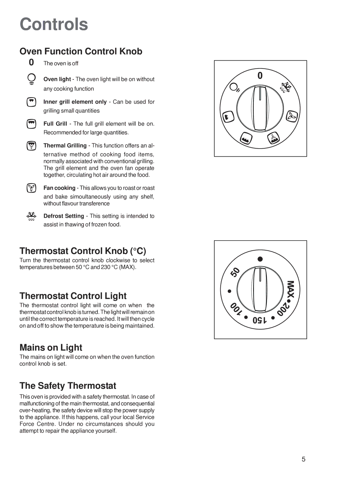 Electrolux U26226 manual Controls 