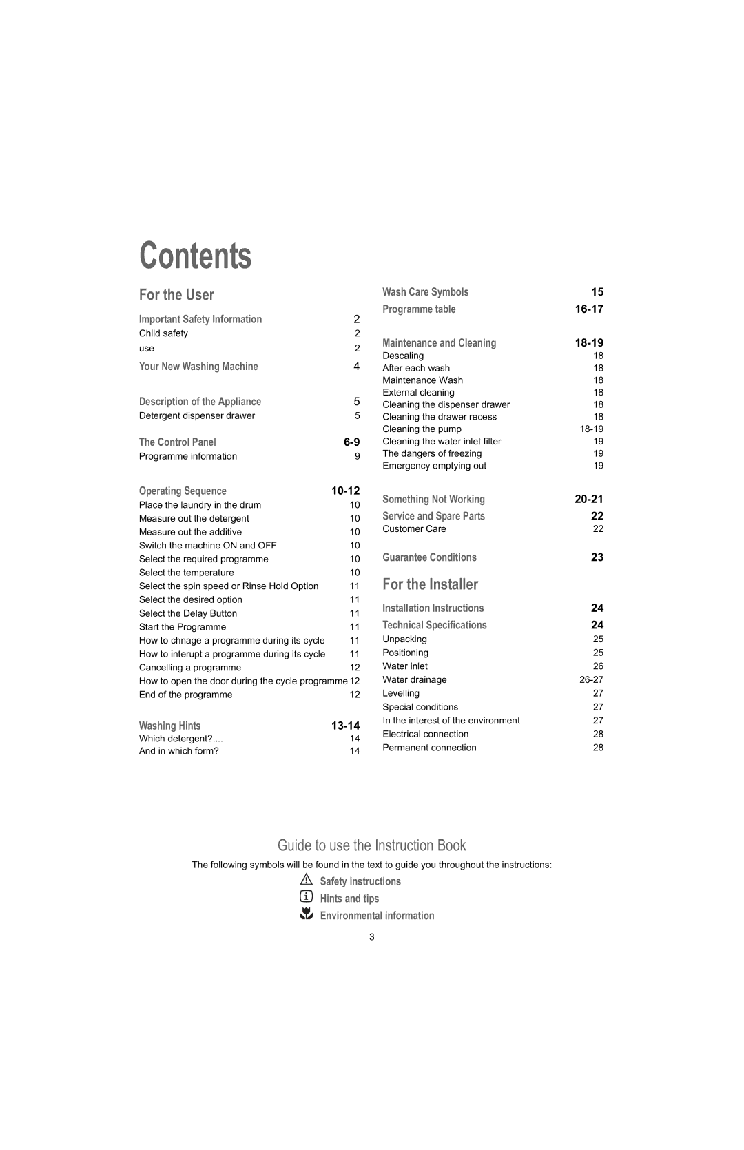 Electrolux U28190 manual Contents 