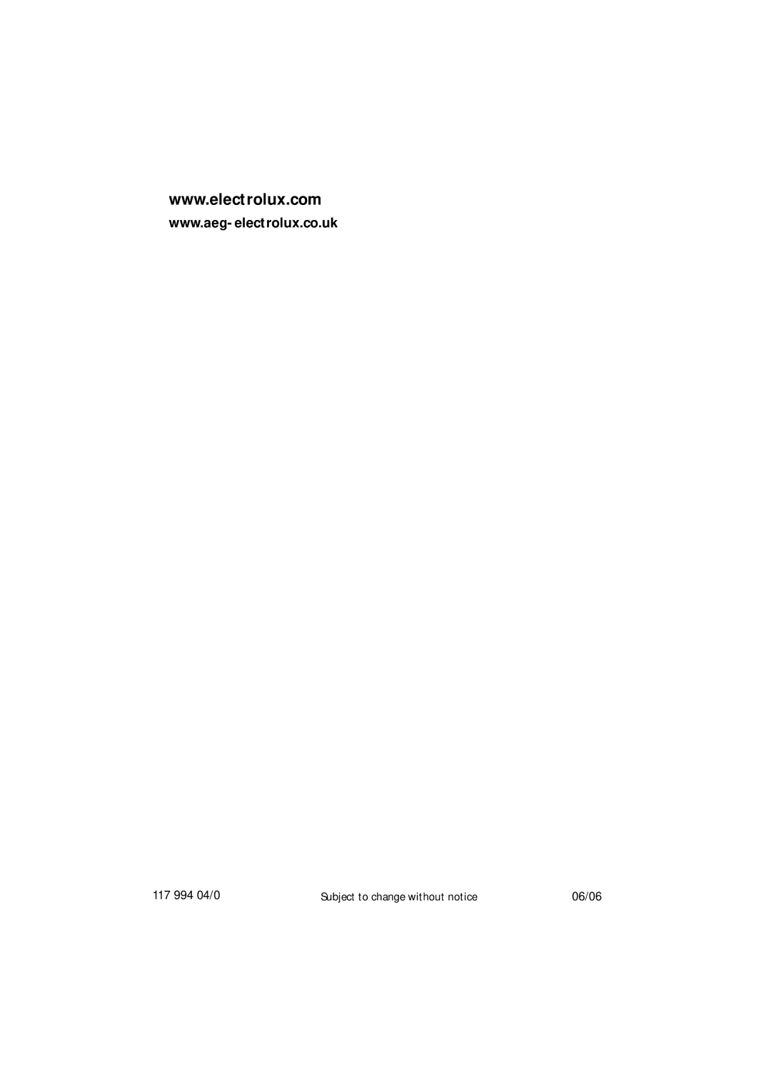 Electrolux U30205 manual 06/06 