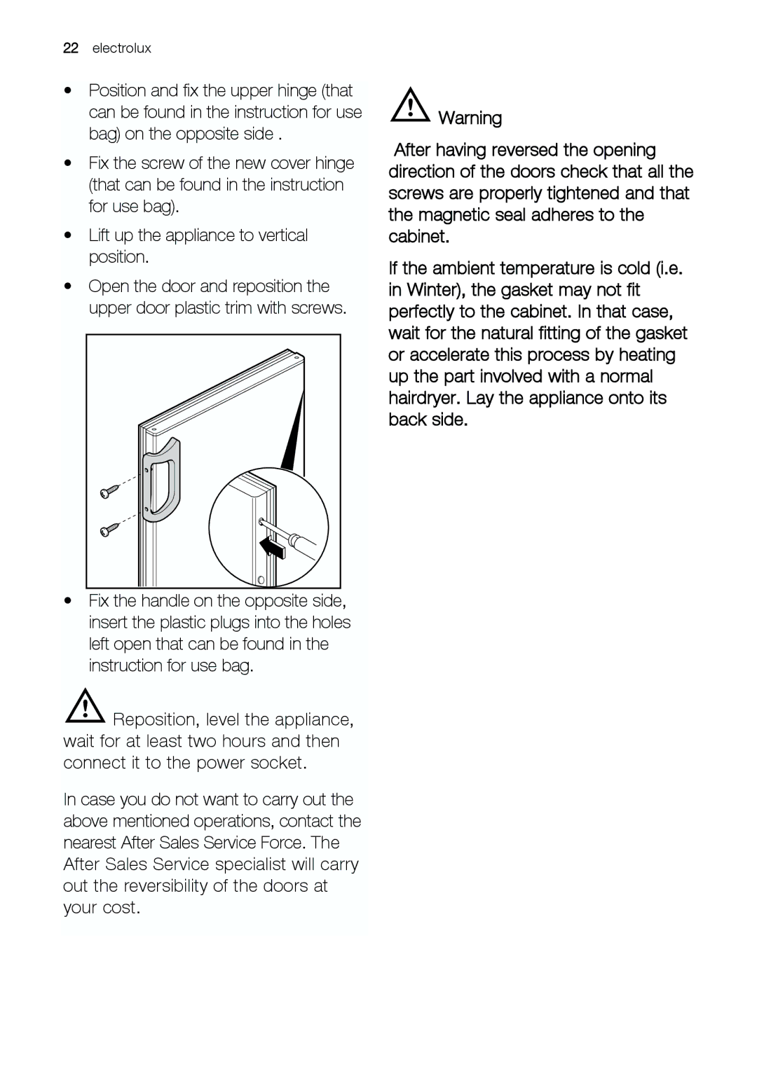 Electrolux U30426 manual Electrolux 